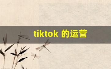 tiktok 的运营